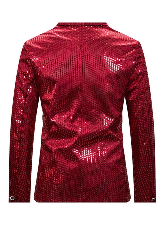 Sequins Coat Red