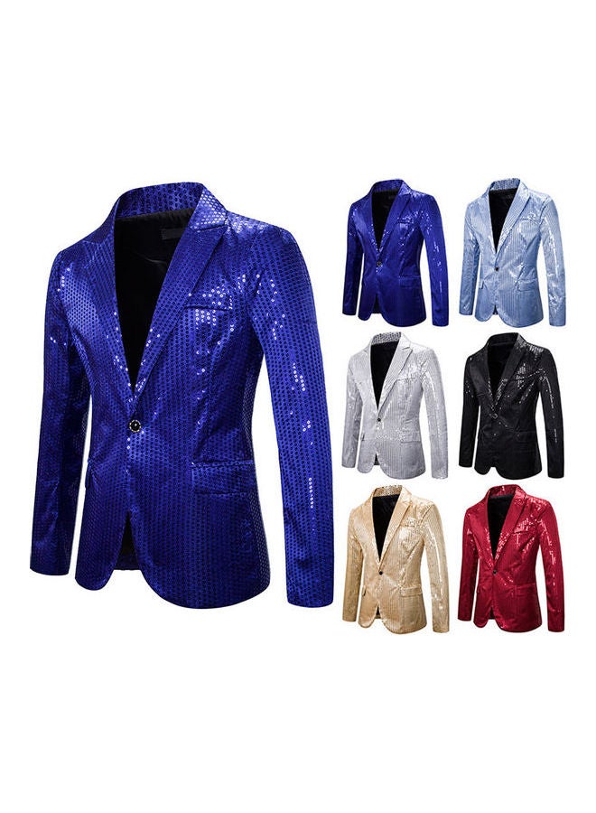 Sequins Coat Royal Blue