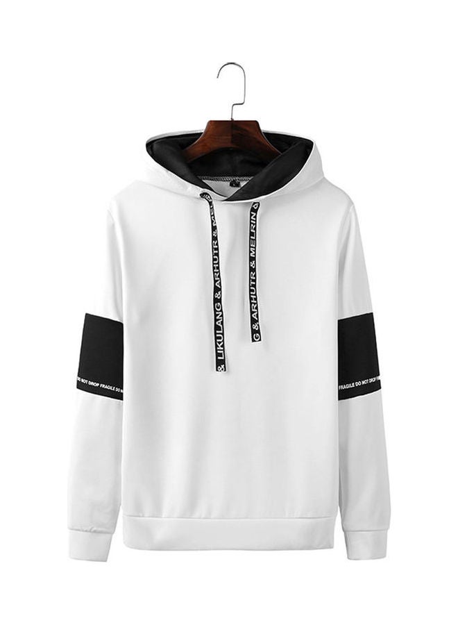 Comfortable Long Sleeves Pullover Set Black/White