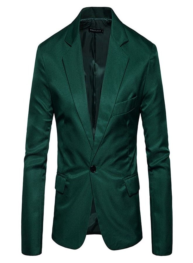 Men's Korean Slim Solid Suit Green