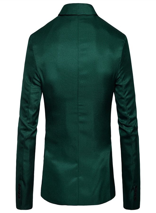 Men's Korean Slim Solid Suit Green