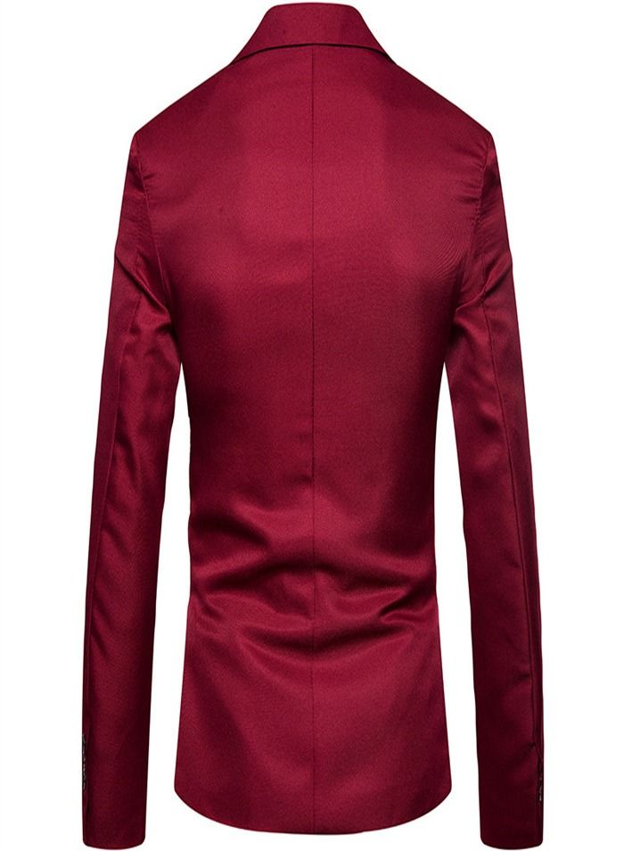 Men's British Fashion Solid Casual Blazer Red