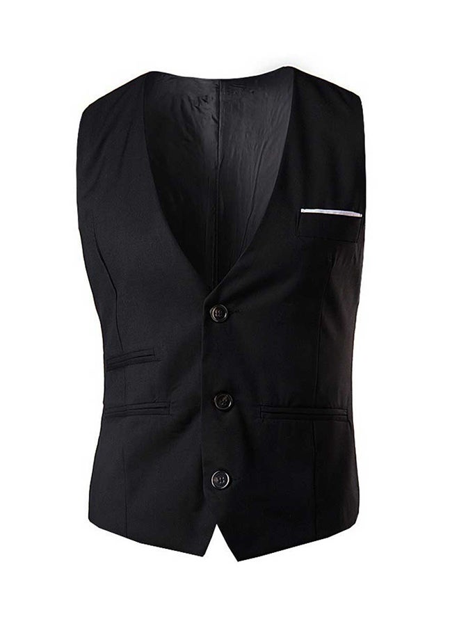 V Neck Waistcoat Black