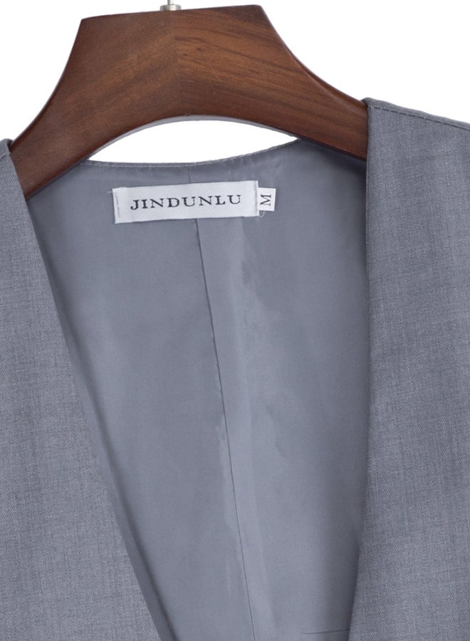 V Neck Waistcoat Grey