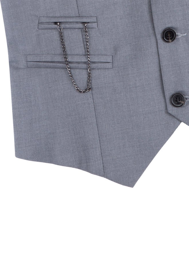 V Neck Waistcoat Grey