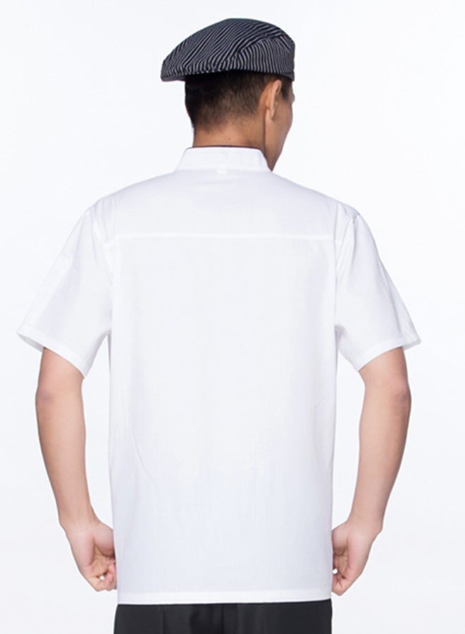 Short Sleeve Chef Jacket Salt White