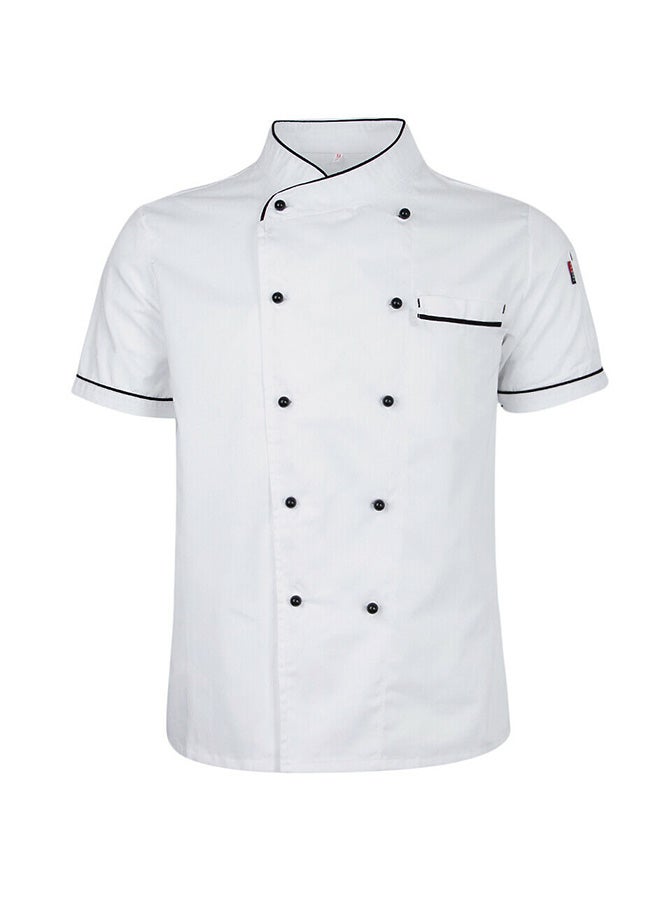 Short Sleeve Chef Jacket Chiffon white