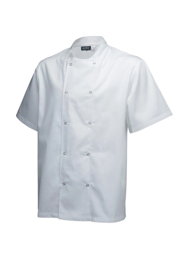 Short Sleeve Chef Jacket Pearl White