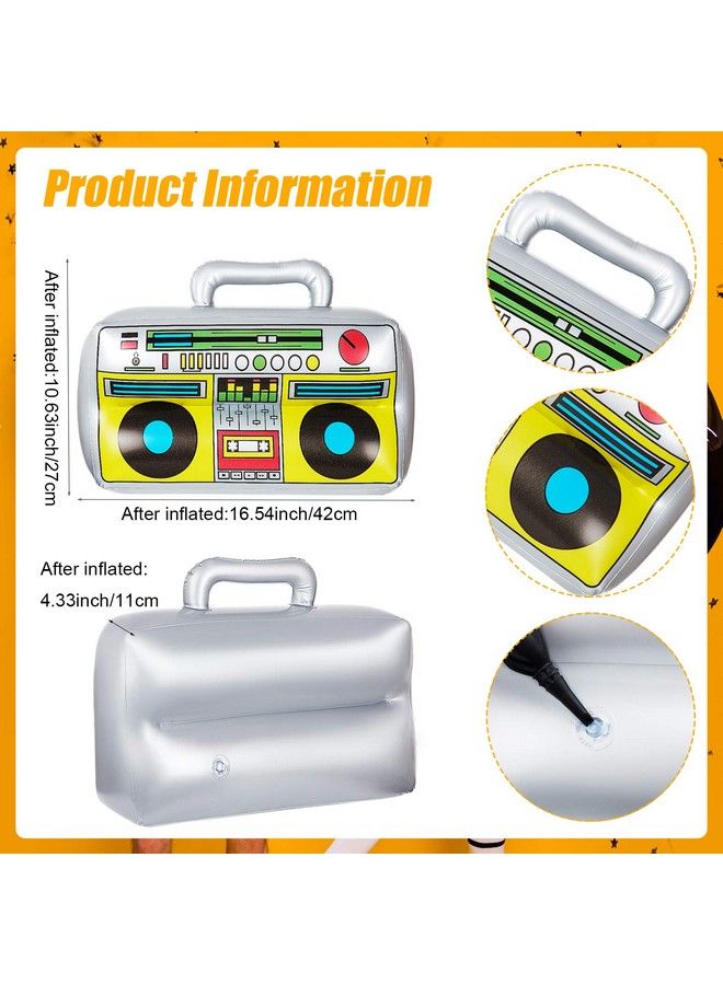 2 Pieces Inflatable Radio Boombox Inflatable Mobile Phone Props For 80S 90S Party Decorations Hip Hop Theme Birthdays Party Supplies