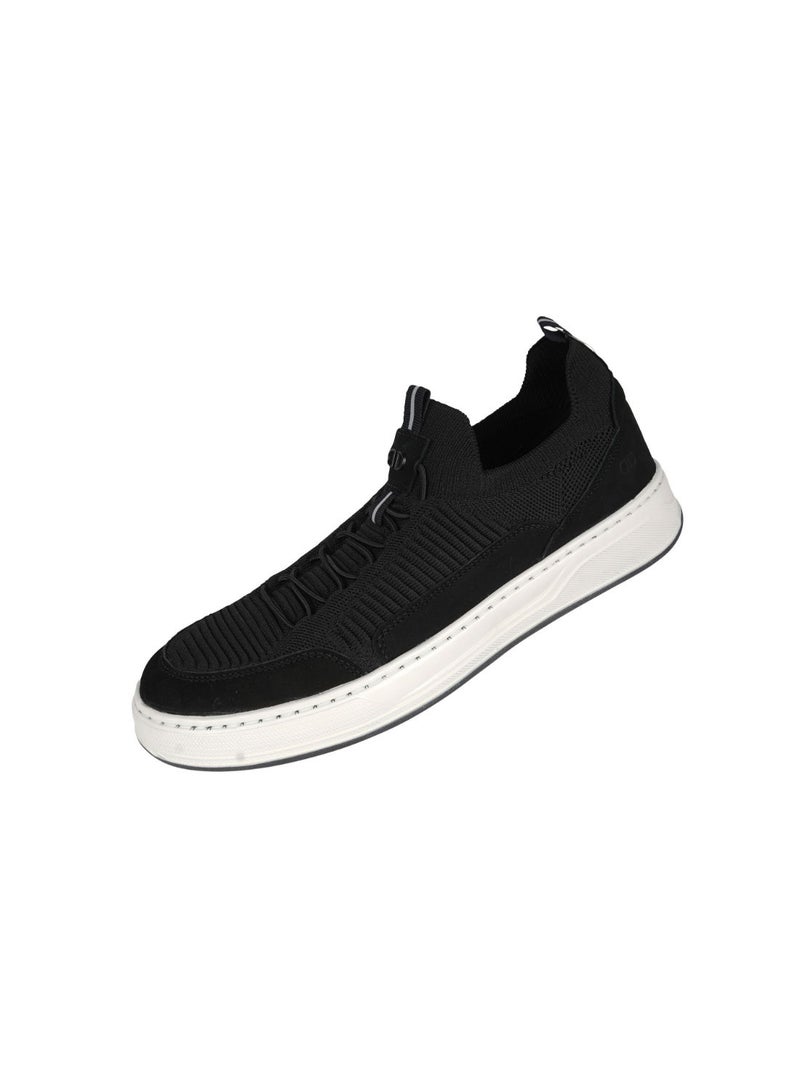 032-60 Democrata Mens Knit Denim Bold Black Sneakers 122111-001