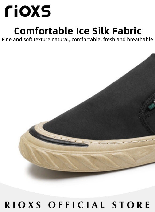 Men's Classic Canvas Low Top Sneakers Lightweight Breathable Casual Shoes Fashion Comfortable Flat Shoes