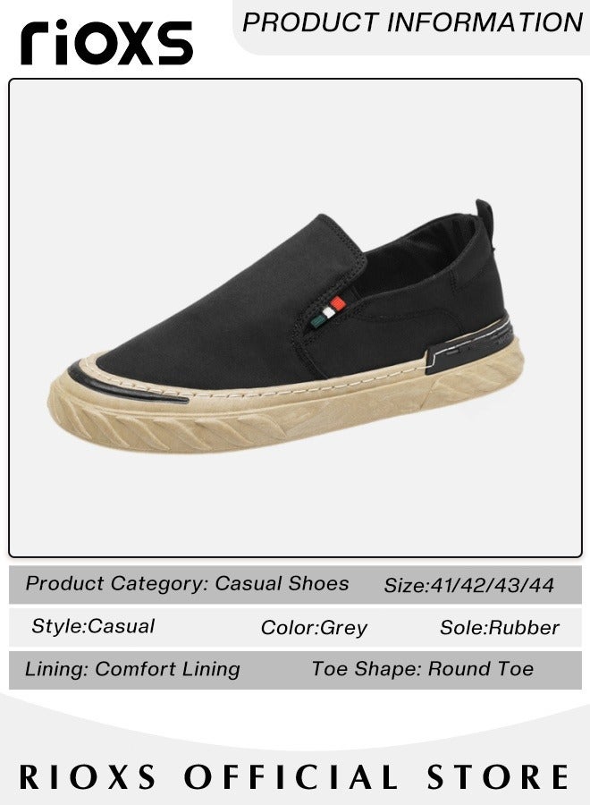 Men's Classic Canvas Low Top Sneakers Lightweight Breathable Casual Shoes Fashion Comfortable Flat Shoes