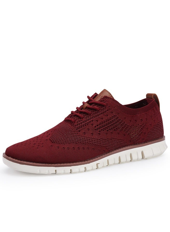 Retro Knitted Lace Up Flat Bottomed Casual Men's Shoes