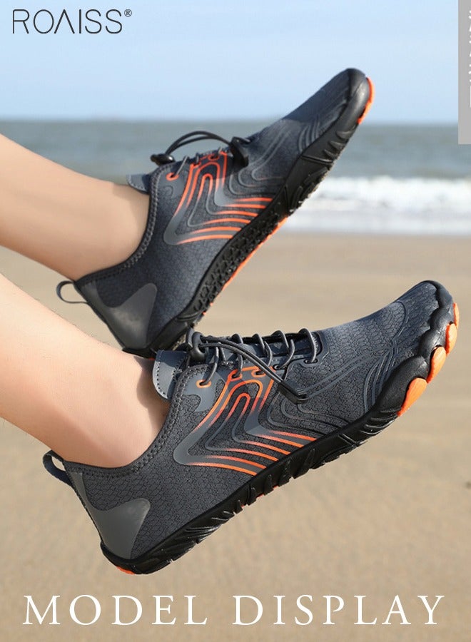 Adult Men Outdoor Water Beach Shoes Quick Dry Aqua Barefoot Water Shoes Soft Soled Non Slip Diving Shoes Fashion Pattern Exercise Fitness Shoes for Snorkeling Surfing Kayaking Beach Walking Yoga