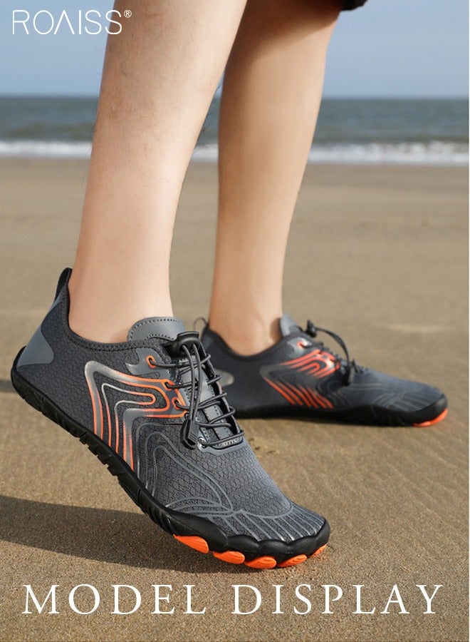 Adult Men Outdoor Water Beach Shoes Quick Dry Aqua Barefoot Water Shoes Soft Soled Non Slip Diving Shoes Fashion Pattern Exercise Fitness Shoes for Snorkeling Surfing Kayaking Beach Walking Yoga