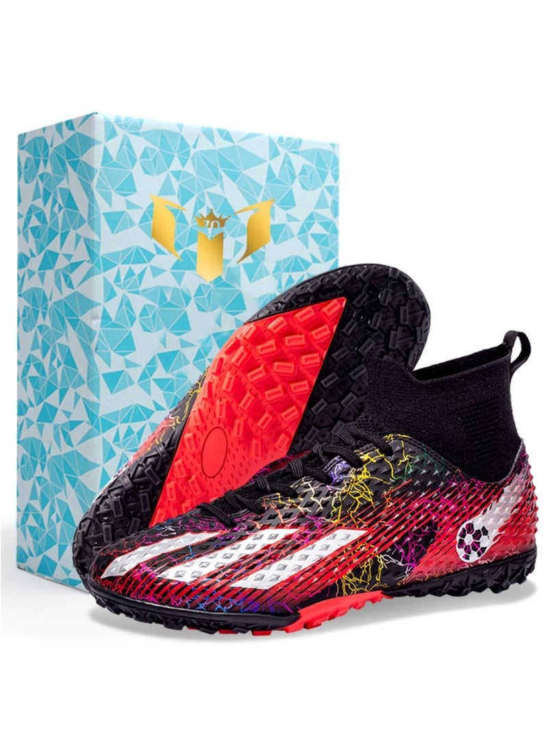 High-Top Competition Sports Football Shoes Black/Red