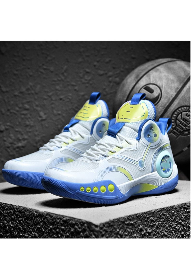 Basketball Shoes Breathable Non-slip Wear Resistant Shock Absorbing Sneakers Blue