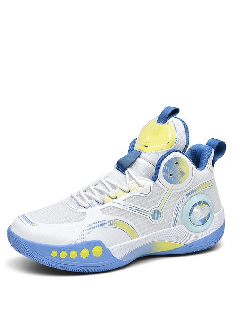 Basketball Shoes Breathable Non-slip Wear Resistant Shock Absorbing Sneakers Blue