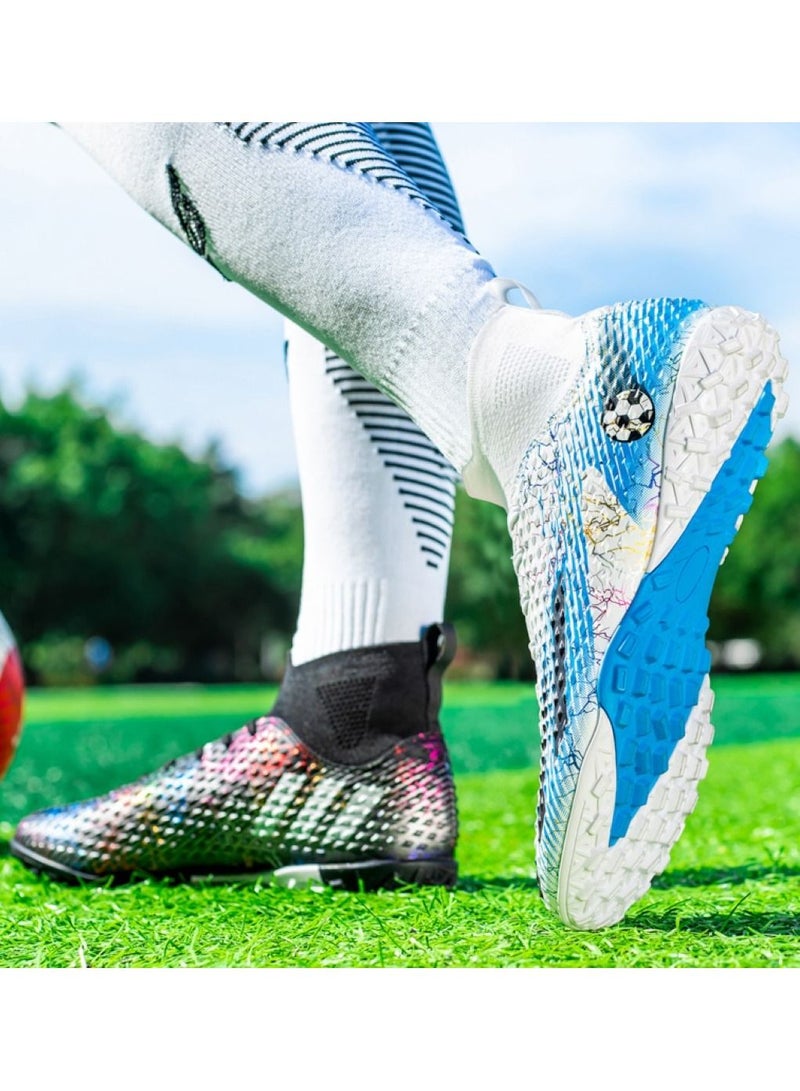 High-Top Competition Sports Football Shoes Black/Blue