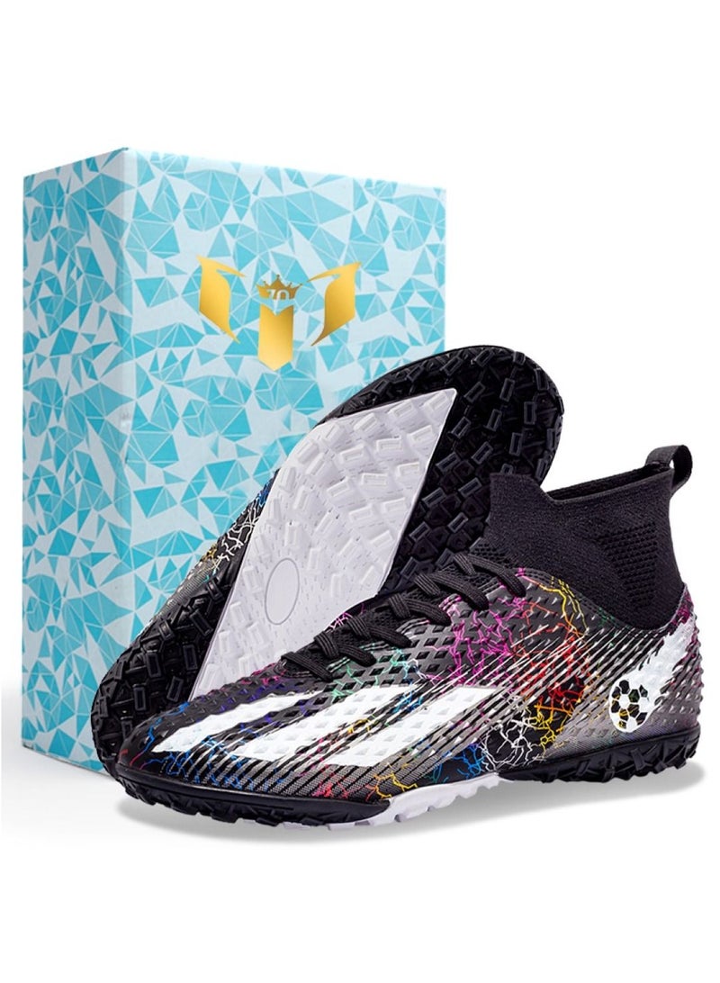 High-Top Competition Sports Football Shoes Black/Silver