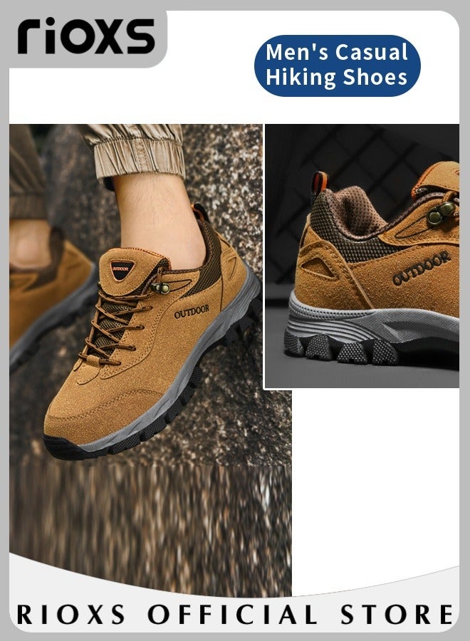 Men's Casual Hiking Shoe, Waterproof Work Shoes For Men, Non-Slip Comfortable Walking Shoes, Outdoor Travel Sports Shoes, Breathable Trekking Fitness Walking Jogging Shoes