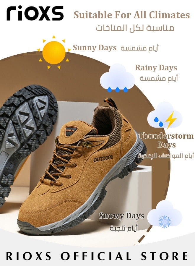 Men's Casual Hiking Shoe, Waterproof Work Shoes For Men, Non-Slip Comfortable Walking Shoes, Outdoor Travel Sports Shoes, Breathable Trekking Fitness Walking Jogging Shoes