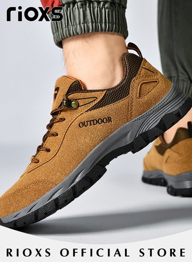 Men's Casual Hiking Shoe, Waterproof Work Shoes For Men, Non-Slip Comfortable Walking Shoes, Outdoor Travel Sports Shoes, Breathable Trekking Fitness Walking Jogging Shoes
