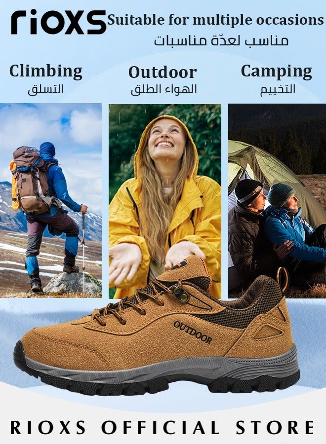 Men's Casual Hiking Shoe, Waterproof Work Shoes For Men, Non-Slip Comfortable Walking Shoes, Outdoor Travel Sports Shoes, Breathable Trekking Fitness Walking Jogging Shoes