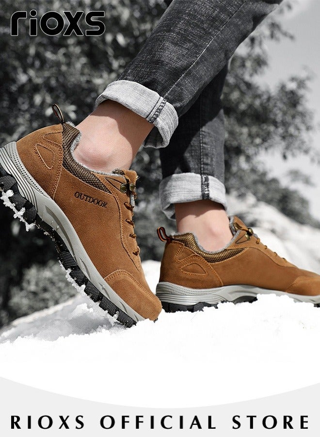Men's Casual Hiking Shoe, Waterproof Work Shoes For Men, Non-Slip Comfortable Walking Shoes, Outdoor Travel Sports Shoes, Breathable Trekking Fitness Walking Jogging Shoes