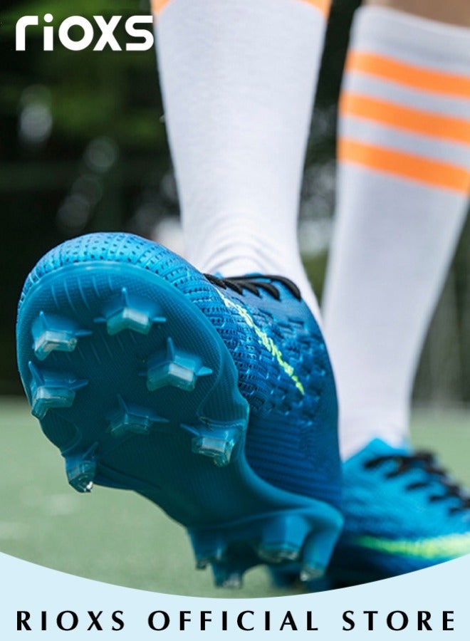 Men's Soccer Shoes,Professional Spikes Sport Shoe,Competition Training Trainers For Men,Non-Slip Sneakers,Lace-Up Athletic Shoes,Lightweight Indoor Outdoor Sports Trainers For Youth And Adult,Baseball Lacrosse Football Sneaker