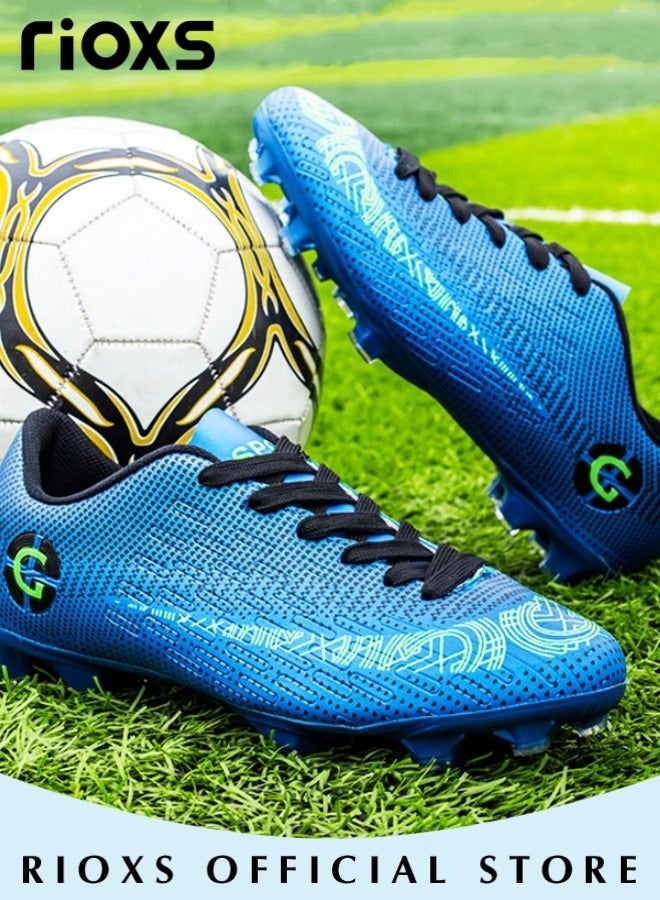 Men's Soccer Shoes,Professional Spikes Sport Shoe,Competition Training Trainers For Men,Non-Slip Sneakers,Lace-Up Athletic Shoes,Lightweight Indoor Outdoor Sports Trainers For Youth And Adult,Baseball Lacrosse Football Sneaker