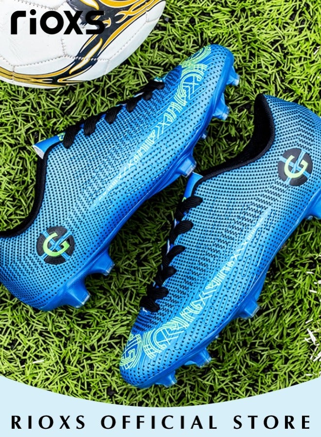 Men's Soccer Shoes,Professional Spikes Sport Shoe,Competition Training Trainers For Men,Non-Slip Sneakers,Lace-Up Athletic Shoes,Lightweight Indoor Outdoor Sports Trainers For Youth And Adult,Baseball Lacrosse Football Sneaker
