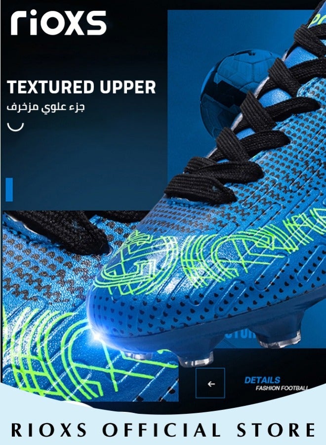 Men's Soccer Shoes,Professional Spikes Sport Shoe,Competition Training Trainers For Men,Non-Slip Sneakers,Lace-Up Athletic Shoes,Lightweight Indoor Outdoor Sports Trainers For Youth And Adult,Baseball Lacrosse Football Sneaker