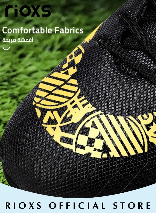 Men's Soccer Shoes,Professional Spikes Sport Shoe,Competition Training Trainers For Men,Non-Slip Sneakers,Lace-Up Athletic Shoes,Lightweight Indoor Outdoor Sports Trainers For Youth And Adult,Baseball Lacrosse Football Sneaker