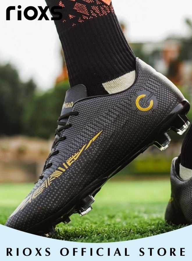 Men's Soccer Shoes,Professional Spikes Sport Shoe,Competition Training Trainers For Men,Non-Slip Sneakers,Lace-Up Athletic Shoes,Lightweight Indoor Outdoor Sports Trainers For Youth And Adult,Baseball Lacrosse Football Sneaker