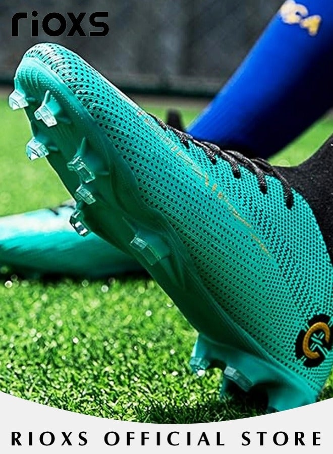 Men's Spikes Track Trainers,Cleats Soccer Shoes For Men,Professional Competition Football Boots,Football Turf Soccer Shoes,Outdoor Non-Slip Sneakers For Teens Youth Adults,Athletic Sneaker Shoes For Racing Running Jumping Training