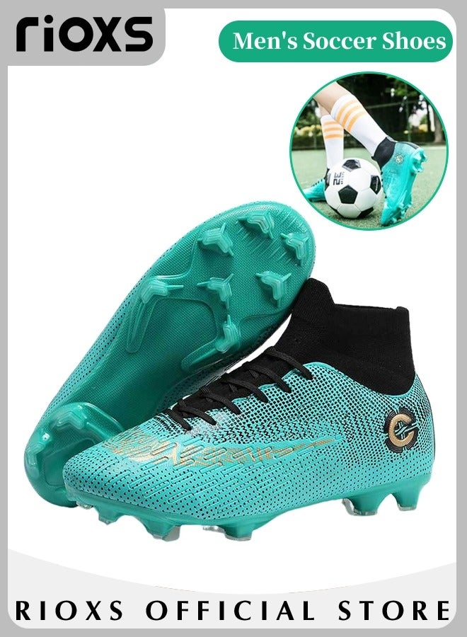 Men's Spikes Track Trainers,Cleats Soccer Shoes For Men,Professional Competition Football Boots,Football Turf Soccer Shoes,Outdoor Non-Slip Sneakers For Teens Youth Adults,Athletic Sneaker Shoes For Racing Running Jumping Training