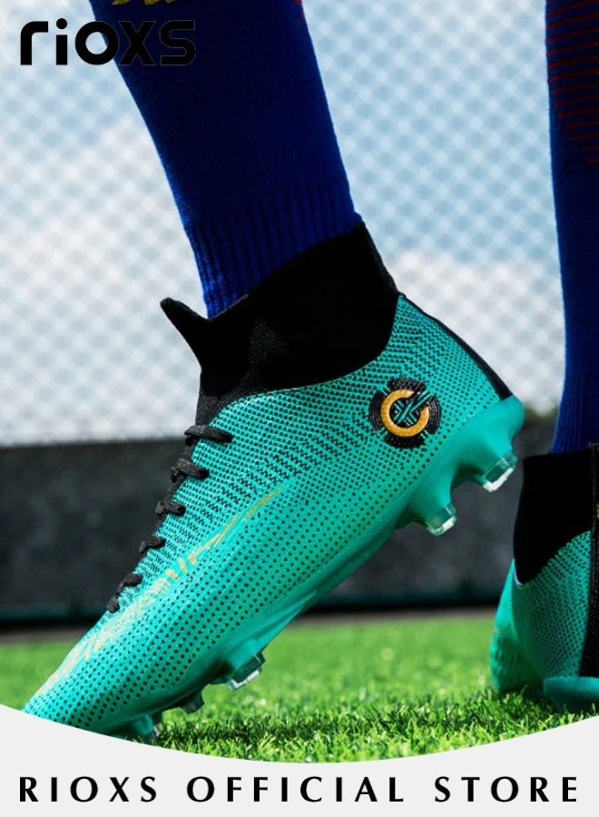 Men's Spikes Track Trainers,Cleats Soccer Shoes For Men,Professional Competition Football Boots,Football Turf Soccer Shoes,Outdoor Non-Slip Sneakers For Teens Youth Adults,Athletic Sneaker Shoes For Racing Running Jumping Training