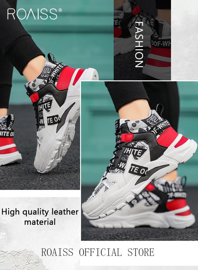 High Top Chunky Sneakers Stylish and Versatile Basketball Shoes Casual Breathable Running Shoe for Men and Teenagers