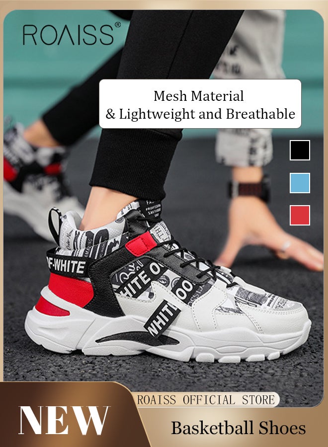 High Top Chunky Sneakers Stylish and Versatile Basketball Shoes Casual Breathable Running Shoe for Men and Teenagers