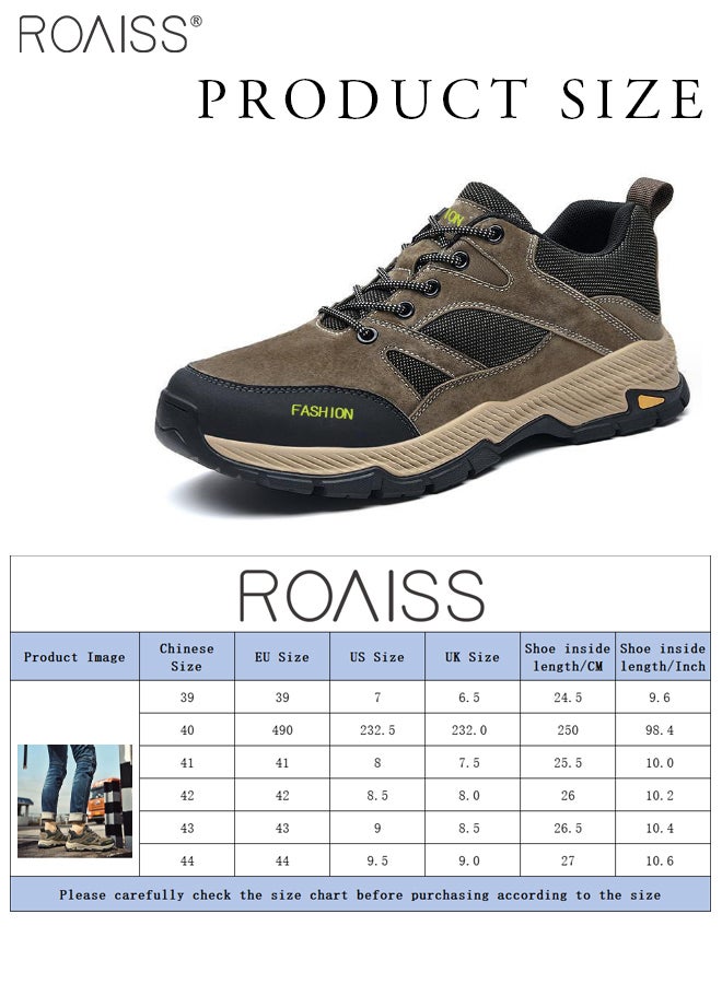 Fashionable And Versatile Outdoor Sports Shoes For Men, Outdoor Hiking And Mountaineering Contrasting Colors Adjustable Lace Design Thick-Soled Mountaineering Shoes