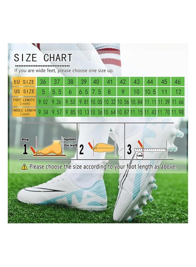 Men’s Soccer Cleats,High-Top Football Boots Professional Training,Turf Outdoor Indoor Comfortable Athletic Big Boy's Sneaker