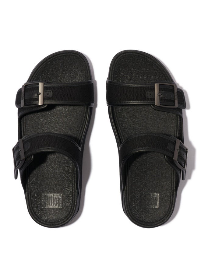 049-761 Fitflop Mens Sandals GD6-001 Gogh Moc Buckle Slide Black