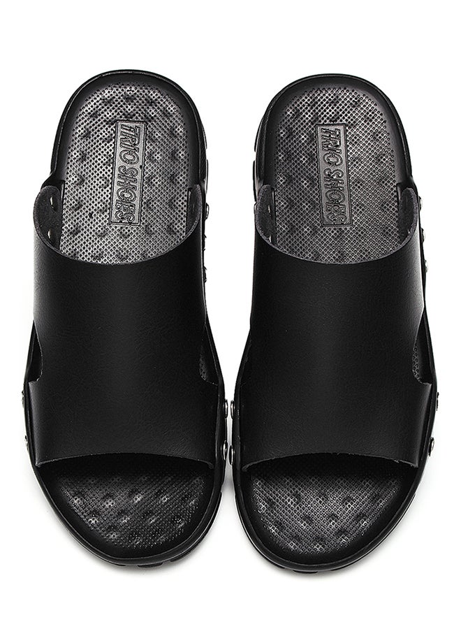 Plastic Slip-On Arabic Sandals Black