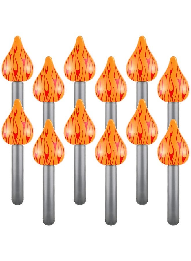 12 Pcs Inflatable Torch Fun Torch Inflates For Olympic Games Fake Olympic Torch Plastic Olympic Decorations For Medieval Luau Themed Party Sports Competitions Stage Performance Props 16 Inches