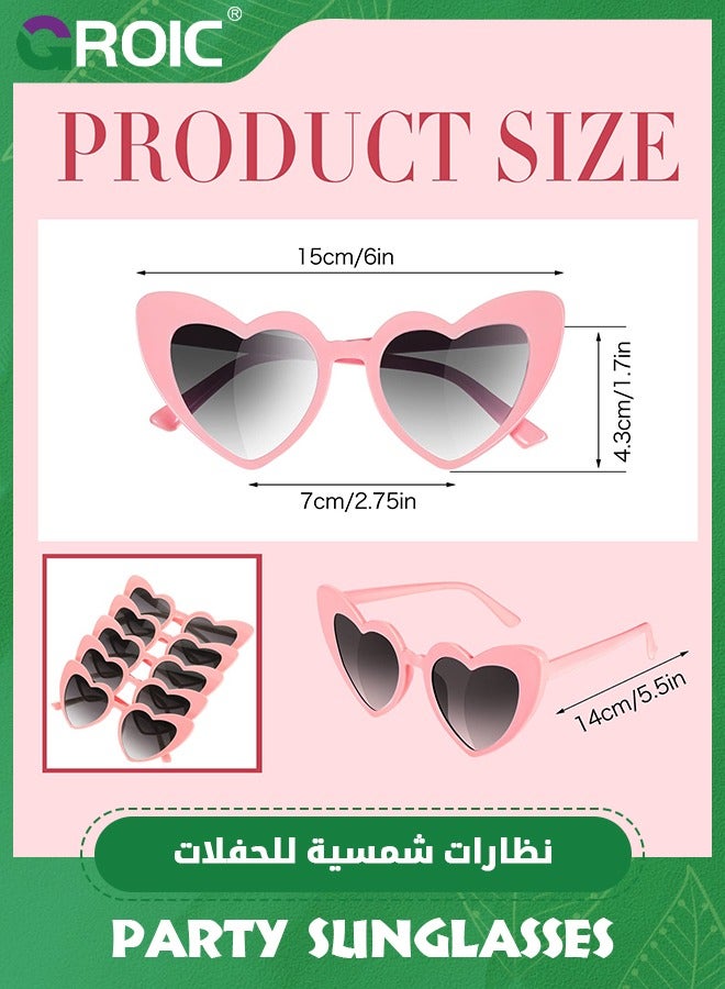 6 Pairs Heart Shaped Sunglasses Retro Cat Eye Shaped Sunglasses Heart Clout Glasses,Party Supplies,Bachelorette Party Favors Bridesmaid Proposal Gifts