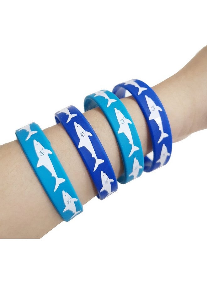 48 Pcs Shark Party Favors Rubber Bracelets Under The Sea/Baby Shark Birthday Party Supplies Goodie Bag Stuffers Fillers Slicone Wristbands