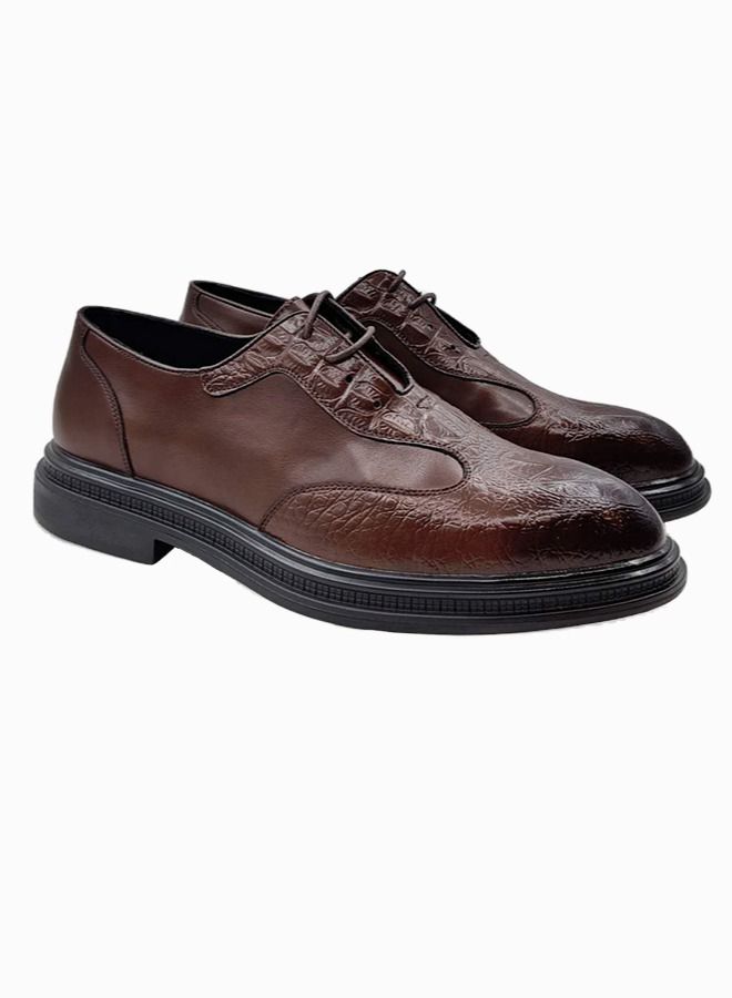 Comfortable Lace-Up Formal Shoes Brown