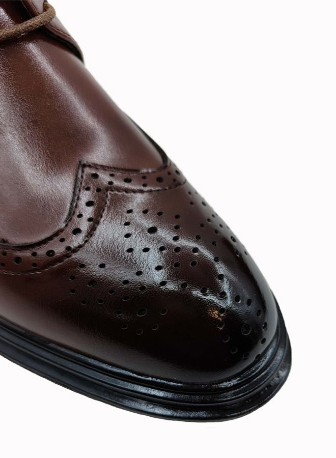 Comfortable Lace-Up Formal Shoes Brown