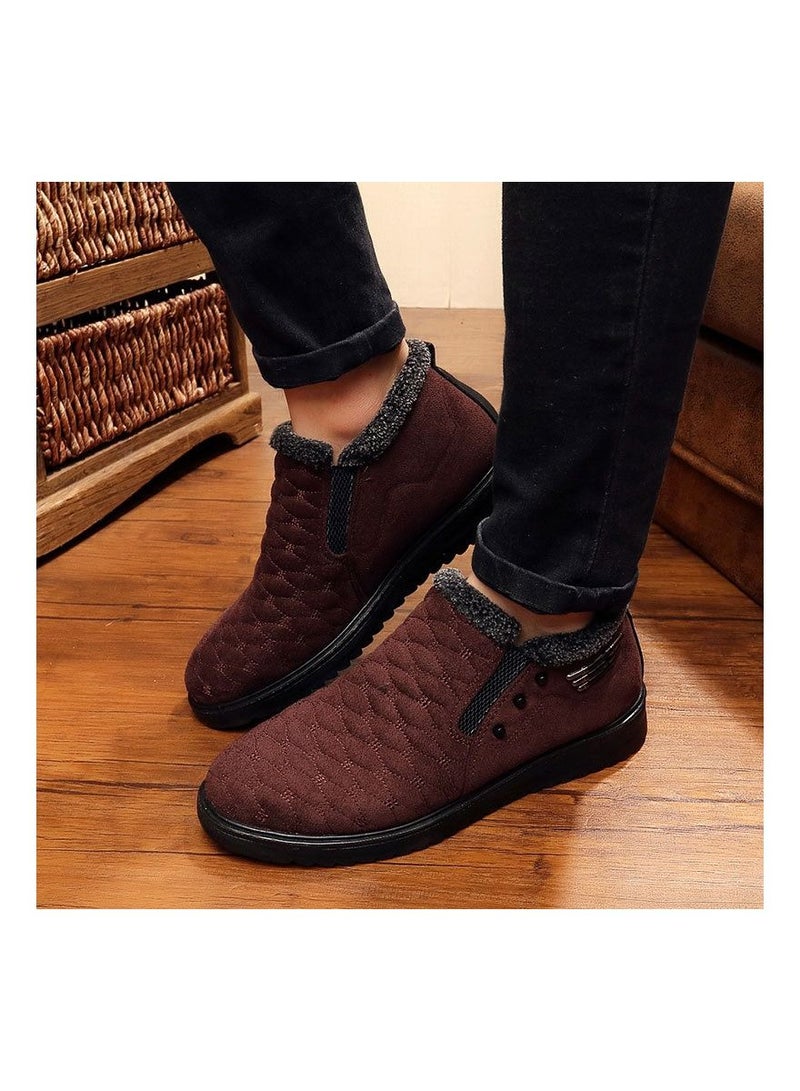 Men Non slip outdoor cotton shoes Brown